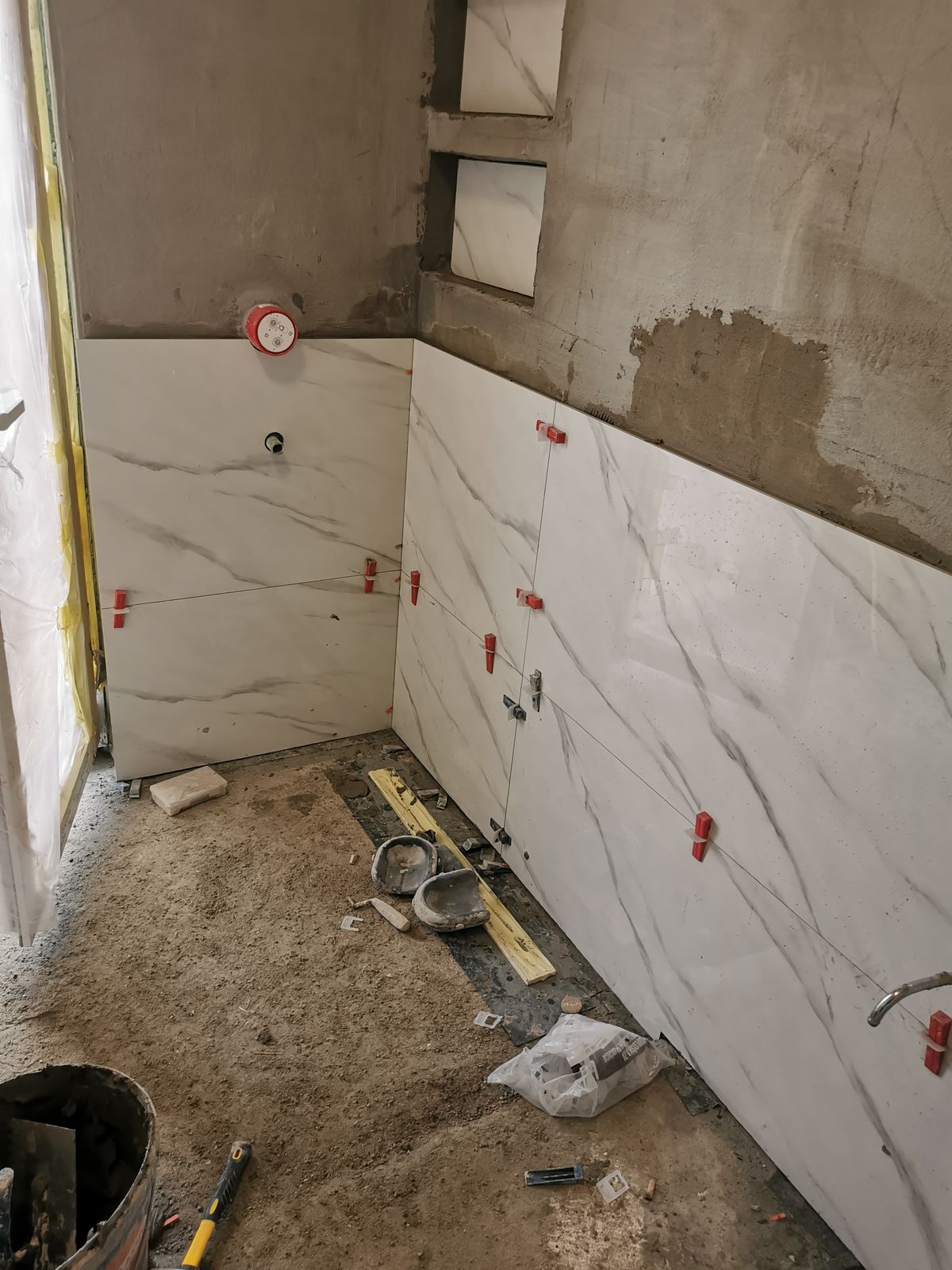 Bathroom renovation tiling work